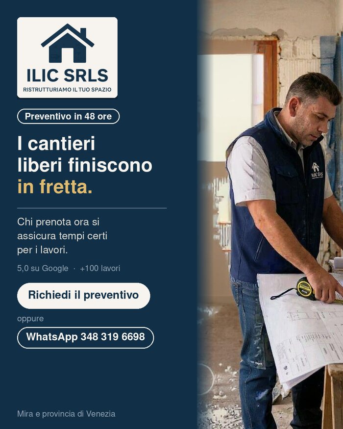 I cantieri liberi finiscono in fretta - Richiedi il preventivo ILIC SRLS